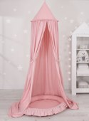 My Sweet Baby Zestaw: baldachim wiszący do pokoju dziecięcego bawełniany i gniazdko z falbanką - brudny róż