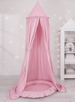 My Sweet Baby Zestaw: baldachim wiszący do pokoju dziecięcego bawełniany i gniazdko z falbanką - różowy