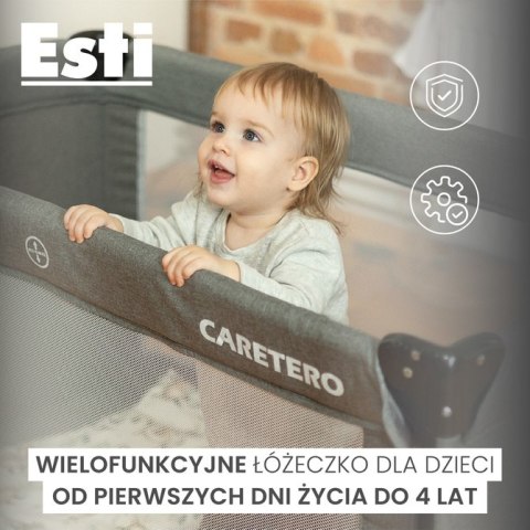 CARETERO ŁÓŻECZKO TURYSTYCZNE ESTI Z OPUSZCZANYM BOKIEM GREY