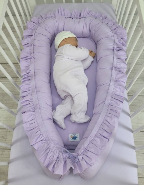 My Sweet Baby Kokon niemowlęcy kojec otulacz Premium z falbanką MY SWEET BABY- fioletowy