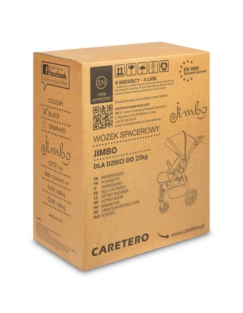 CARETERO WÓZEK SPACEROWY JIMBO GRAPHITE