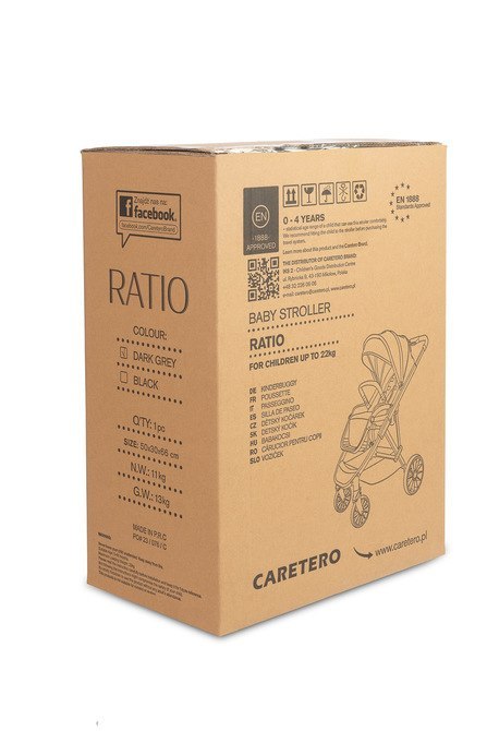 CARETERO WÓZEK SPACEROWY RATIO DARK GREY