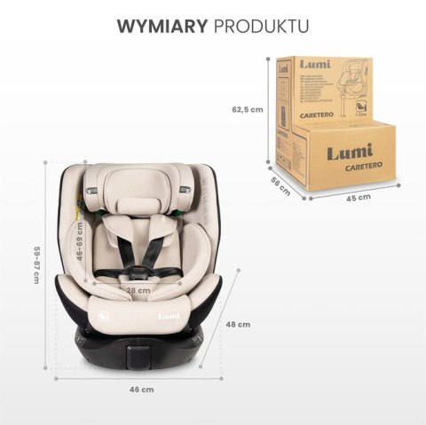 CARETERO FOTELIK LUMI I-SIZE LIGHT GREY (40-150)