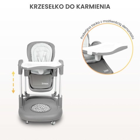 CARETERO KRZESEŁKO DO KARMIENIA SITRON GREY