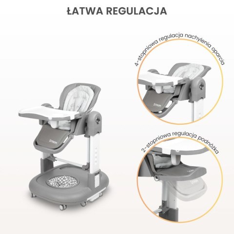 CARETERO KRZESEŁKO DO KARMIENIA SITRON GREY