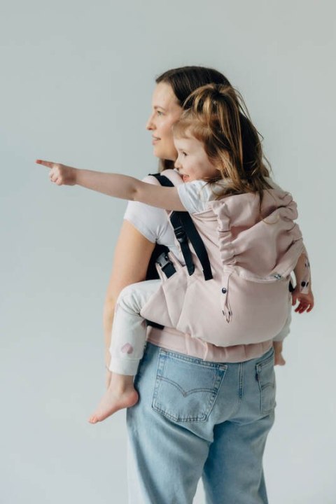 Nosidełko LennyPreschool z tkaniny skośno-krzyżowej (50% bawełna, 50% wiskoza bambusowa), rozmiar preschool - MARSHMALLOW