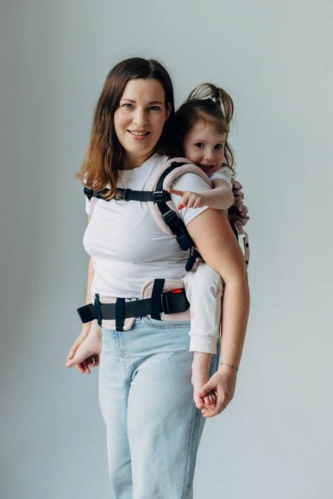 Nosidełko LennyPreschool z tkaniny skośno-krzyżowej (50% bawełna, 50% wiskoza bambusowa), rozmiar preschool - MARSHMALLOW