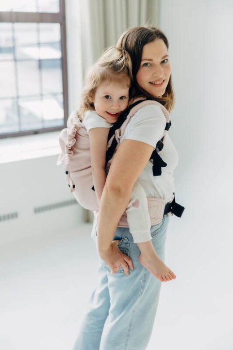 Nosidełko LennyPreschool z tkaniny skośno-krzyżowej (50% bawełna, 50% wiskoza bambusowa), rozmiar preschool - MARSHMALLOW
