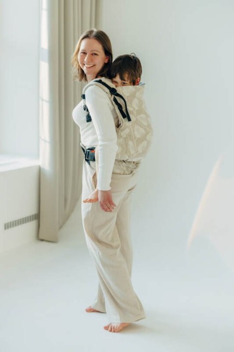 Nosidełko LennyPreschool z tkaniny żakardowej (50% bawełna, 25%konopie, 25% lyocell), rozmiar preschool - VIRIDIFLORA - CONNECT