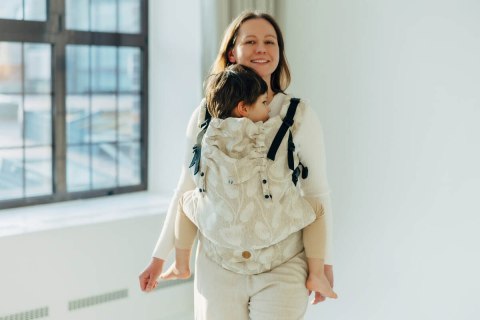 Nosidełko LennyPreschool z tkaniny żakardowej (50% bawełna, 25%konopie, 25% lyocell), rozmiar preschool - VIRIDIFLORA - CONNECT