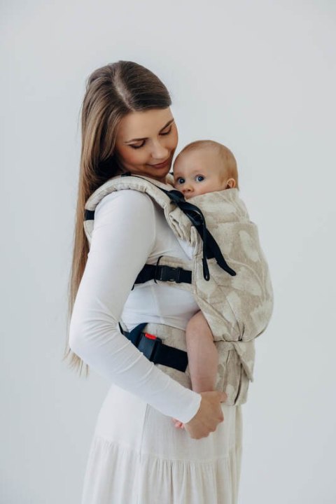 Nosidełko LennyUpGrade PRO z tkaniny żakardowej (50% bawełna, 25%konopie, 25% lyocell) , rozmiar standard - VIRIDIFLORA - CONNEC