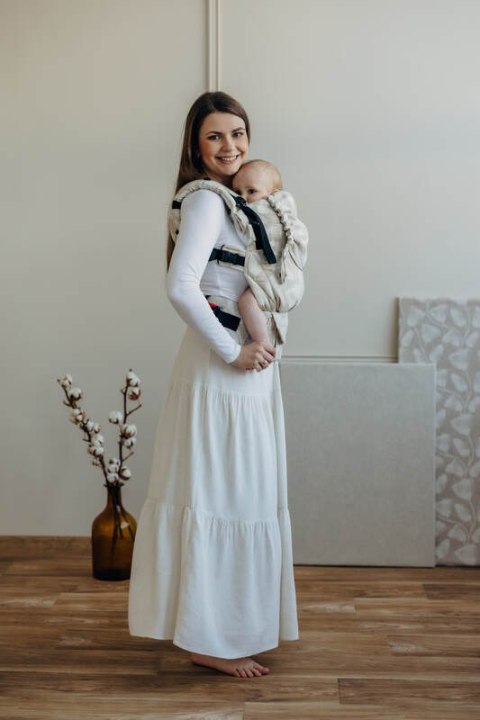 Nosidełko LennyUpGrade PRO z tkaniny żakardowej (50% bawełna, 25%konopie, 25% lyocell) , rozmiar standard - VIRIDIFLORA - CONNEC