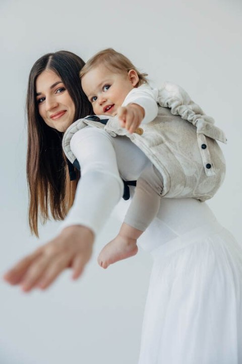 Nosidło Klamrowe Onbuhimo PRO z tkaniny żakardowej (50% bawełna, 25%konopie, 25% lyocell), rozmiar Toddler - VIRIDIFLORA - CONNE