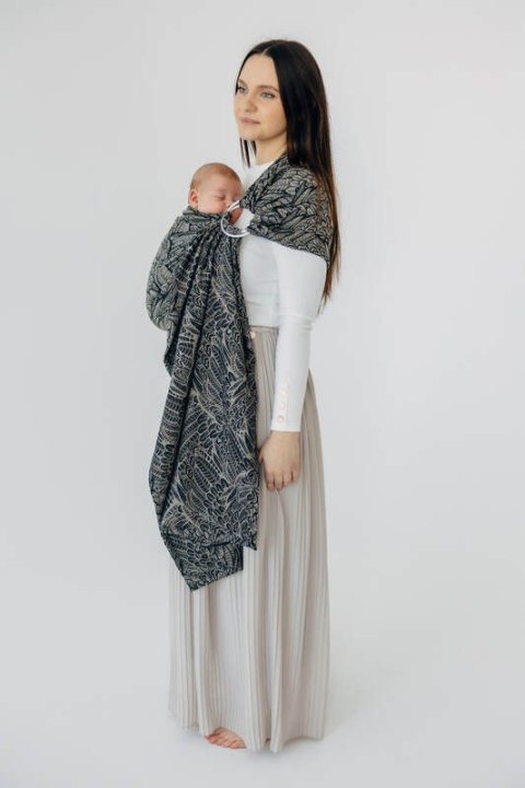 Żakardowa chusta kółkowa do noszenia dzieci, (100% bawełna), ramię bez zakładek - WOLNY DUCH - COCOON - standard 1.8m
