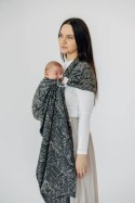 Żakardowa chusta kółkowa do noszenia dzieci, (100% bawełna), ramię bez zakładek - WOLNY DUCH - COCOON - standard 1.8m