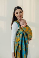 Żakardowa chusta do noszenia dzieci, 100% bawełna - RETRO'N'ROSES - ROSARIUM - rozmiar XL