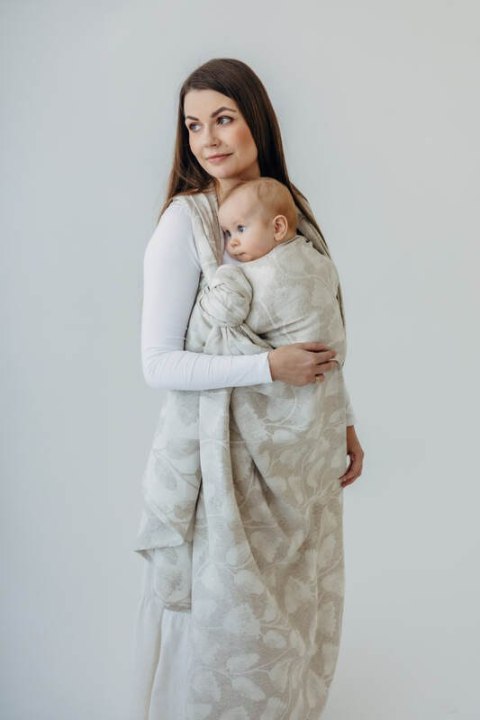 Żakardowa chusta do noszenia dzieci (50% bawełna, 25%konopie, 25% lyocell) - VIRIDIFLORA - CONNECT - rozmiar XL