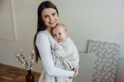 Żakardowa chusta do noszenia dzieci (50% bawełna, 25%konopie, 25% lyocell) - VIRIDIFLORA - CONNECT - rozmiar XL