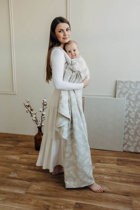 Żakardowa chusta do noszenia dzieci (50% bawełna, 25%konopie, 25% lyocell) - VIRIDIFLORA - CONNECT - rozmiar XL