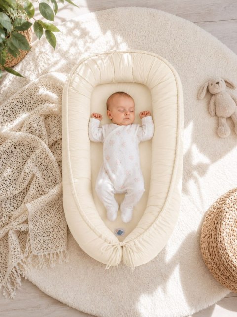 My Sweet Baby Kokon niemowlęcy dwustronny kojec otulacz Premium MY SWEET BABY- kremowy