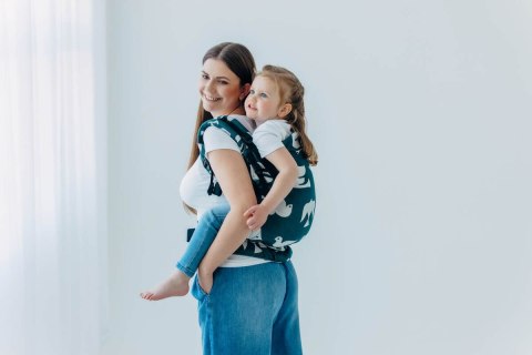 Nosidełko LennyPreschool z tkaniny żakardowej (100% wiskoza bambusowa), rozmiar preschool - BIRDY - SKYWARD