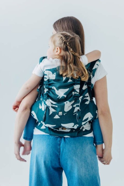 Nosidełko LennyPreschool z tkaniny żakardowej (100% wiskoza bambusowa), rozmiar preschool - BIRDY - SKYWARD