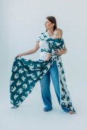 Żakardowa chusta do noszenia dzieci, 100% wiskoza bambusowa - BIRDY - SKYWARD - rozmiar XL