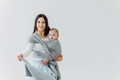 Żakardowa chusta do noszenia dzieci (54% jedwab, 46% bawełna) - LITTLE LOVE - MUNA - rozmiar M