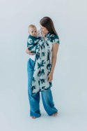 Żakardowa chusta kółkowa do noszenia dzieci, 100% wiskoza bambusowa, ramię bez zakładek - BIRDY - SKYWARD - standard 1.8m