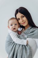 Żakardowa chusta kółkowa do noszenia dzieci (54% jedwab, 46% bawełna), ramię bez zakładek - LITTLE LOVE - MUNA - standard 1.8m