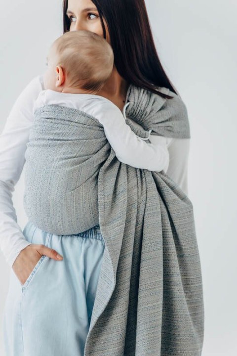 Żakardowa chusta kółkowa do noszenia dzieci (54% jedwab, 46% bawełna), ramię bez zakładek - LITTLE LOVE - MUNA - standard 1.8m