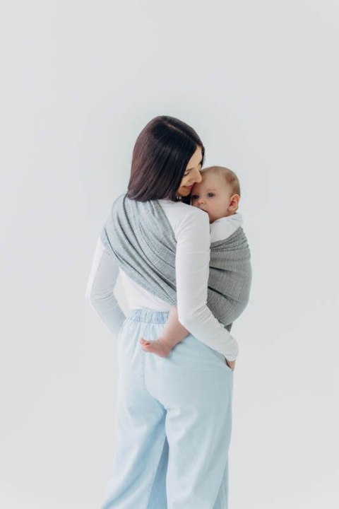Żakardowa chusta kółkowa do noszenia dzieci (54% jedwab, 46% bawełna), ramię bez zakładek - LITTLE LOVE - MUNA - standard 1.8m