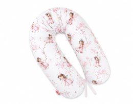 Bobono Poduszka ciążowa Longer dla kobiet w ciąży do spania + zdejmowana poszewka - Blossom Fairies