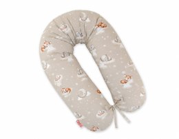 Bobono Poduszka ciążowa Longer dla kobiet w ciąży do spania + zdejmowana poszewka - Twinkle Woodland