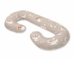 Bobono Poduszka ciążowa typu C dla kobiet w ciąży do spania karmienia+ zdejmowana poszewka Twinkle Woodland