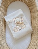 My Sweet Baby Kocyk polarowy dla niemowląt - Miś z kokardką kremowy