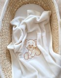 My Sweet Baby Kocyk polarowy dla niemowląt - Miś z kokardką kremowy