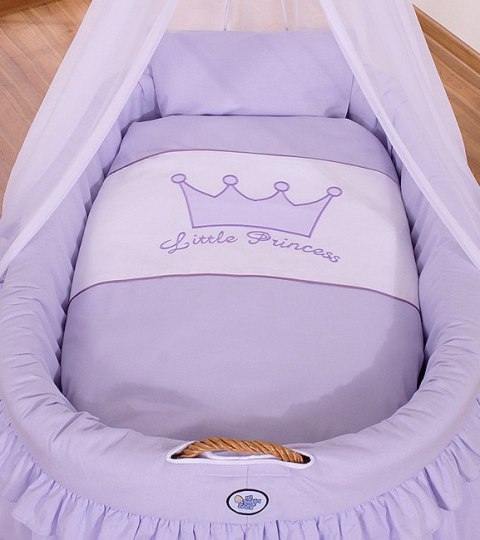 My Sweet Baby Kosz Mojżesza wiklinowy z baldachimem - Little Prince fioletowy
