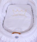 My Sweet Baby Kosz Mojżesza wiklinowy ze składaną budką - Little Prince biały