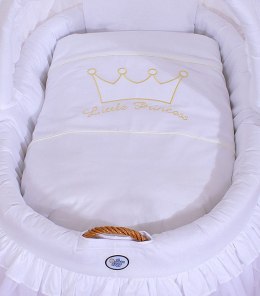 My Sweet Baby Kosz Mojżesza wiklinowy ze składaną budką - Little Prince biały