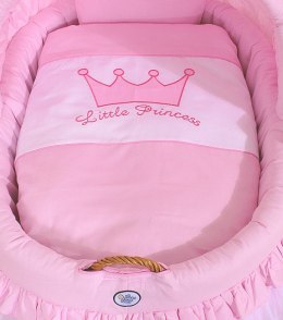 My Sweet Baby Kosz Mojżesza wiklinowy ze składaną budką - Little Princess różowy
