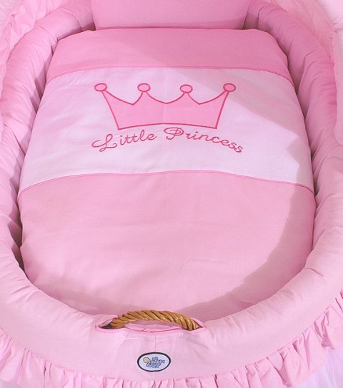 My Sweet Baby Kosz Mojżesza wiklinowy ze składaną budką - Little Princess różowy