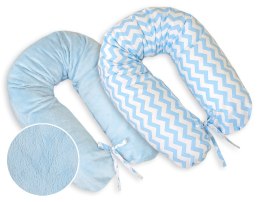 Bobono Poduszka ciążowa dwustronna Longer- Simple chevron niebieski