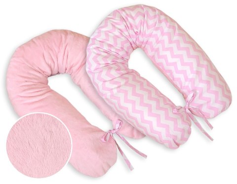 Bobono Poduszka ciążowa dwustronna Longer- Simple chevron różowy