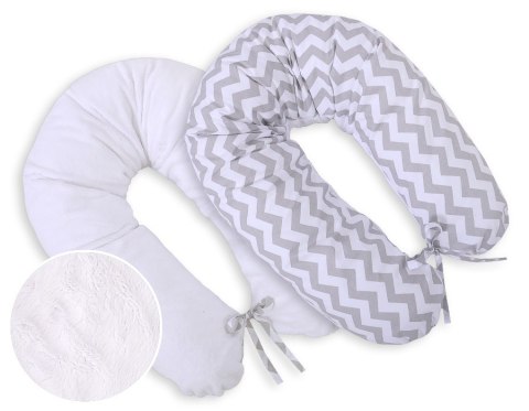 Bobono Poduszka ciążowa dwustronna Longer- Simple chevron szary
