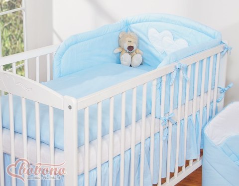 Bobono Pościel 3-cz 120x90 - Serduszka paseczki niebieskie