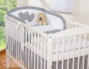 Bobono Pościel 3-cz 120x90 Serduszka - pepitka czarna