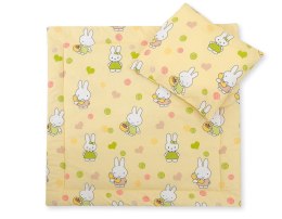 Bobono Pościel do wózka z wypełnieniem kołderka i poduszka - Hallo rabbit żółty
