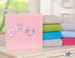 My Sweet Baby Kocyk polarowy dla niemowląt - Sowy Bigi Zibi & Adele- jasnoróżowy