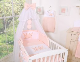 Bobono Moskitiera z szyfonu- Little Prince/Princess pudrowy róż
